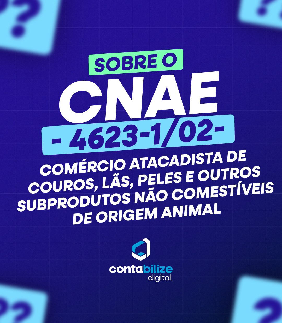 CNAE 4623-1/02 – Comércio atacadista de couros, lãs, peles e outros subprodutos não comestíveis de origem animal.