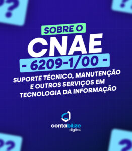 CNAE 6209-1/00 – Suporte técnico, manutenção e outros serviços em tecnologia da informação.